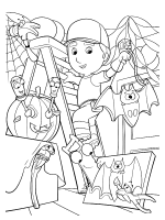 A coloring page of handy manny